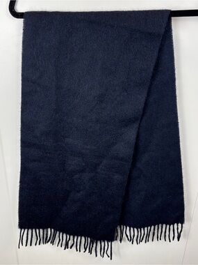 Vintage The Bay Cashmere Scarf Navy Blue Fringed Super Soft Unisex Cozy Winter